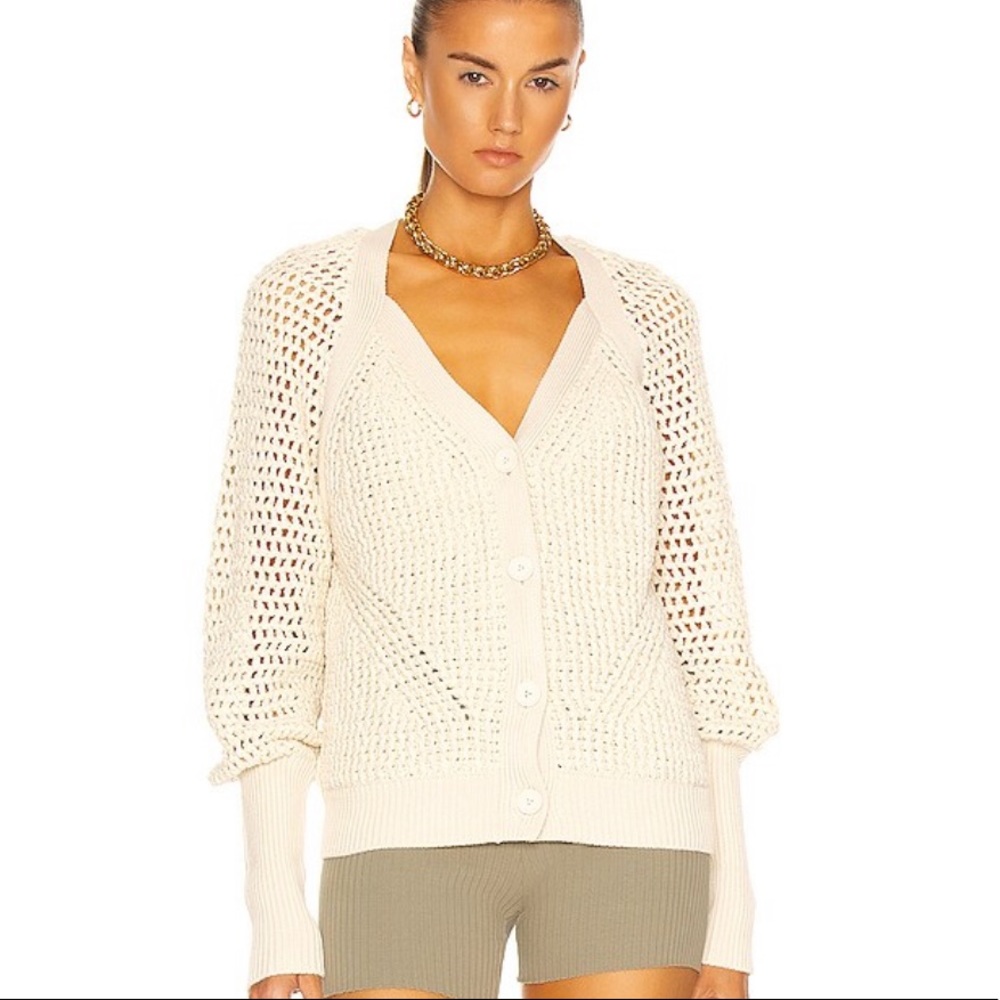 JONATHAN SIMKHAI Ana V-Neck Crochet Cardigan